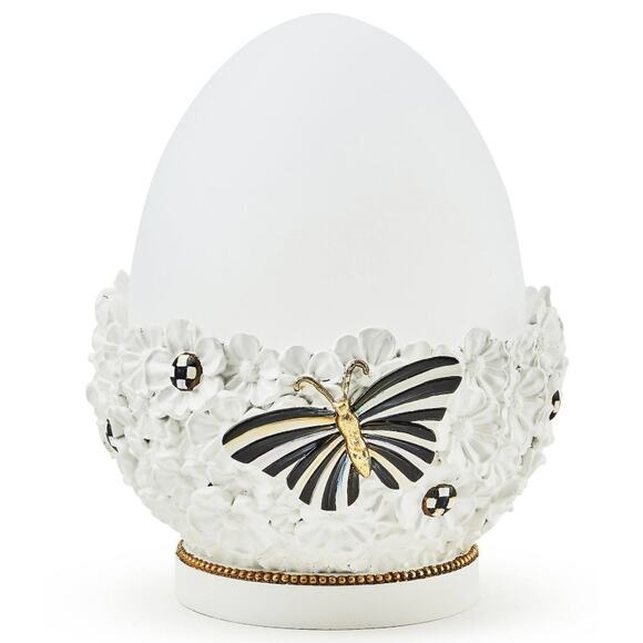 MACKENZIE-CHILDS White Rabbit Illuminated Egg NEW - Picture 1 of 3